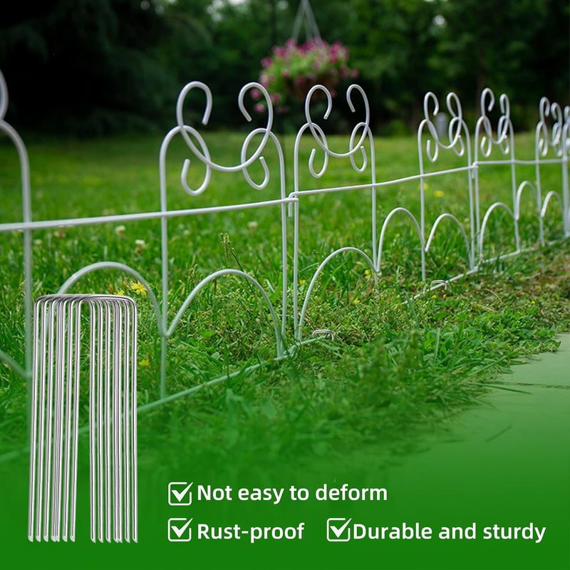 Luijnbn 200 Pack Lawn Staples, Premium Garden Landscape Staples, Galvanized Heavy-Duty Gauge Stakes, U-Shaped Tent Stakes, Anti-Rust Fence Netting Pins Ground Spikes, Sod Pins - Image 4